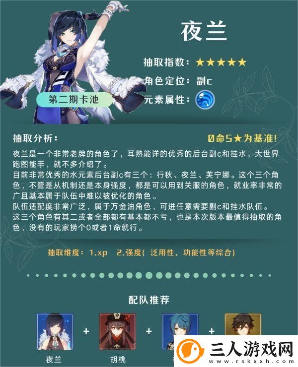 原神4.8卡池角色抽哪个角色好