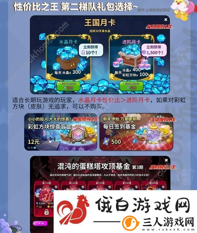 冲呀饼干人王国开服礼包怎么买