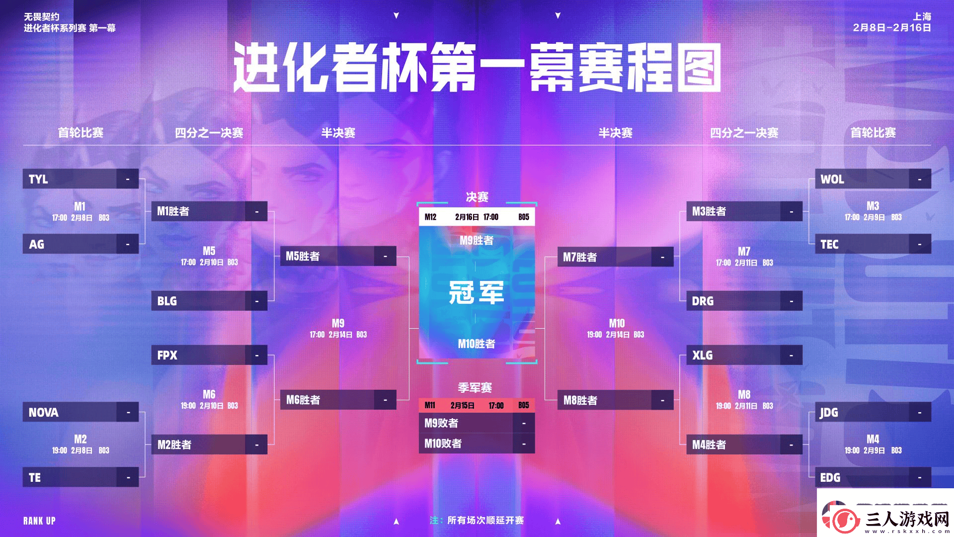 进化者杯第一幕赛程