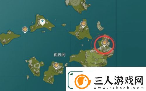 原神孤云阁最高处岩神瞳在哪