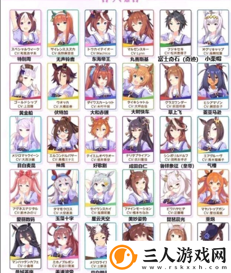 赛马娘手游角色大全