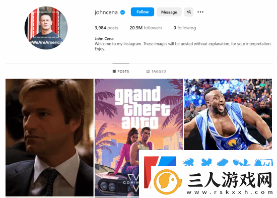 约翰·塞纳分享GTA6海报