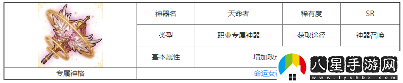 第七幻域天命者神器属性及获取方法一览