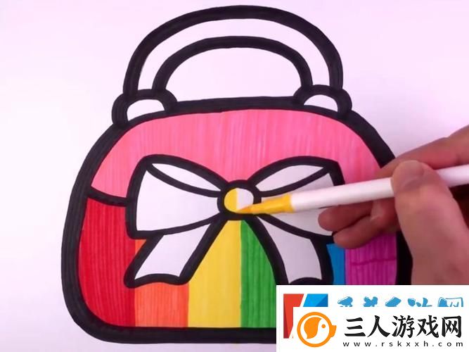 爸爸为小女儿画包包简笔画