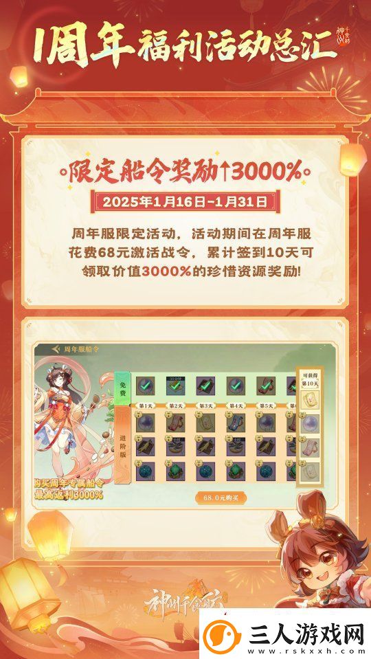 神州千食舫1周年福利活动来袭
