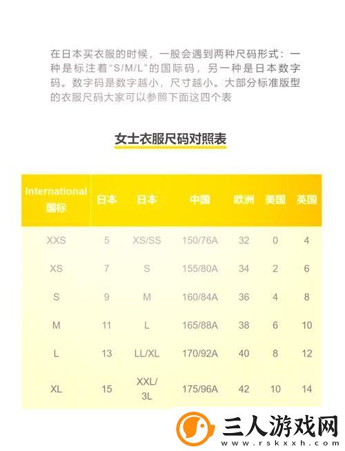 如何轻松理解欧美尺码日本尺码专线